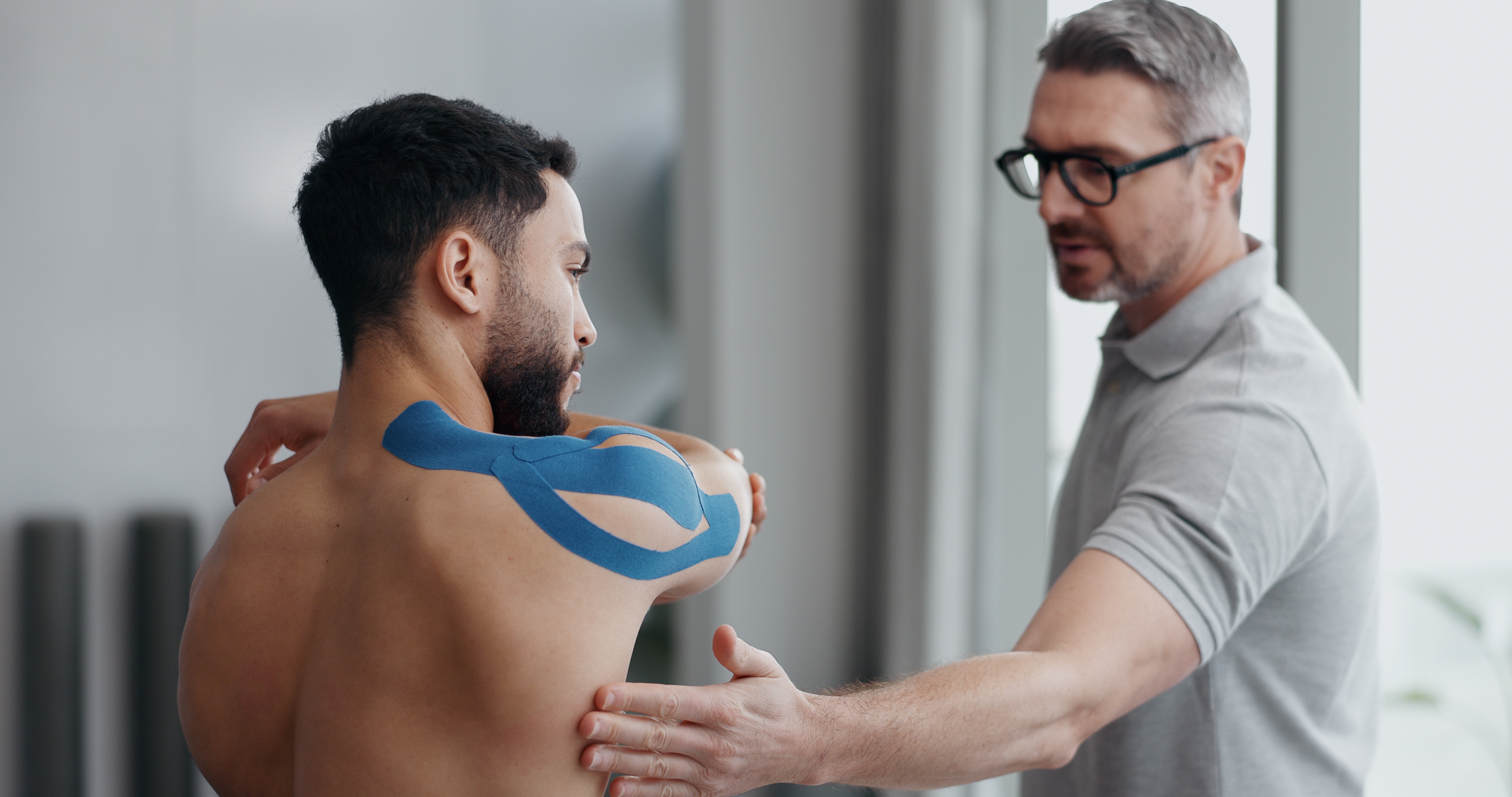 Kinesio tape being applied